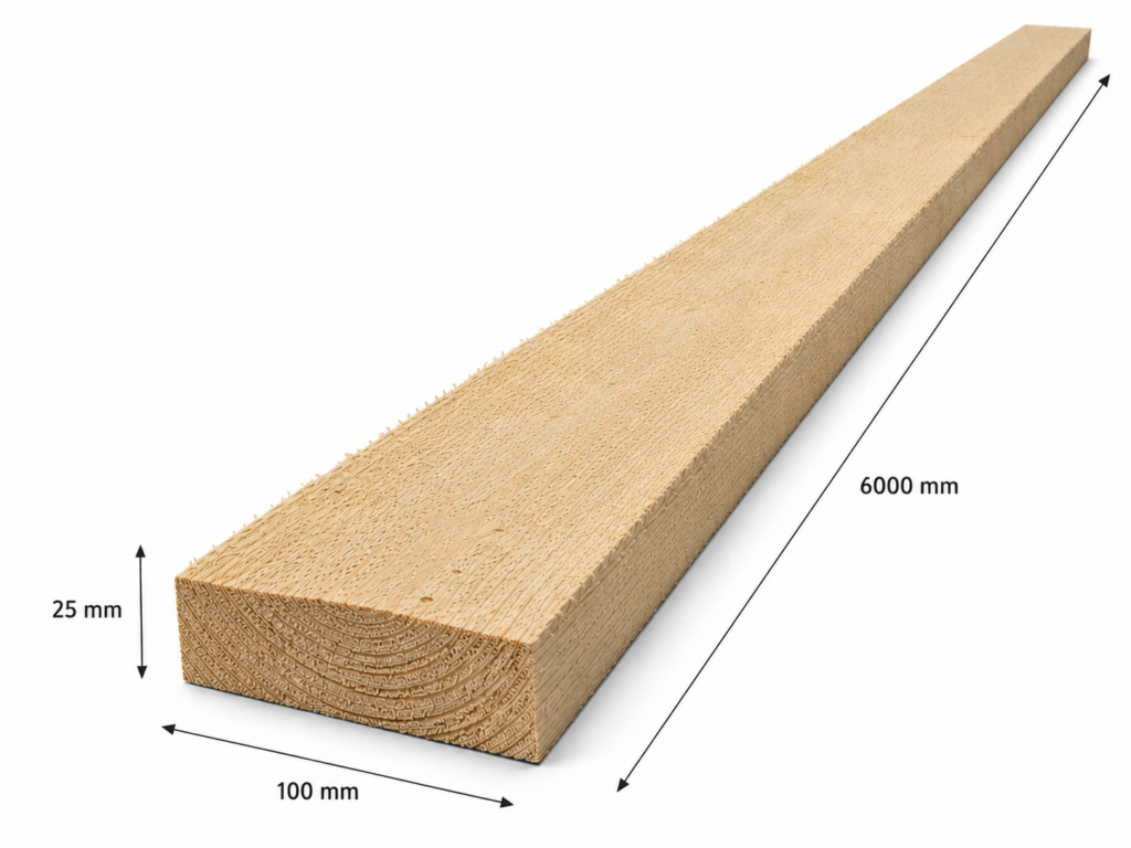 Luc C24 építő fűrészáru 25x100x6000 mm