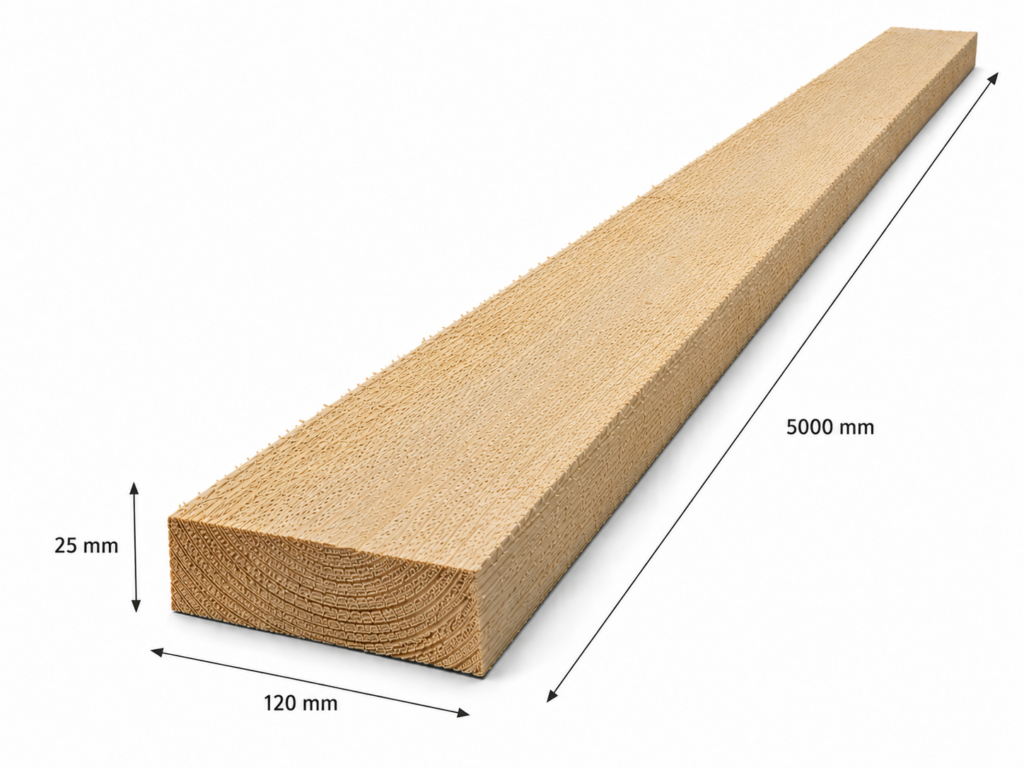 Luc C24 építő fűrészáru 25x120x5000 mm