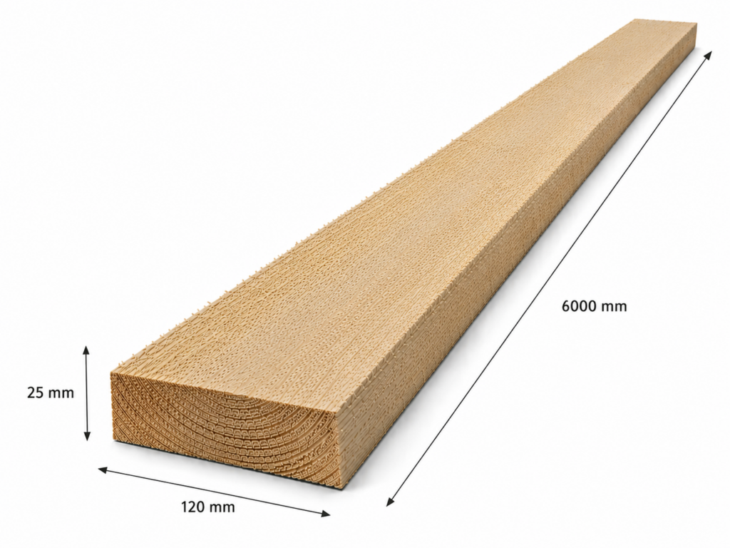 Luc C24 építő fűrészáru 25x120x6000 mm
