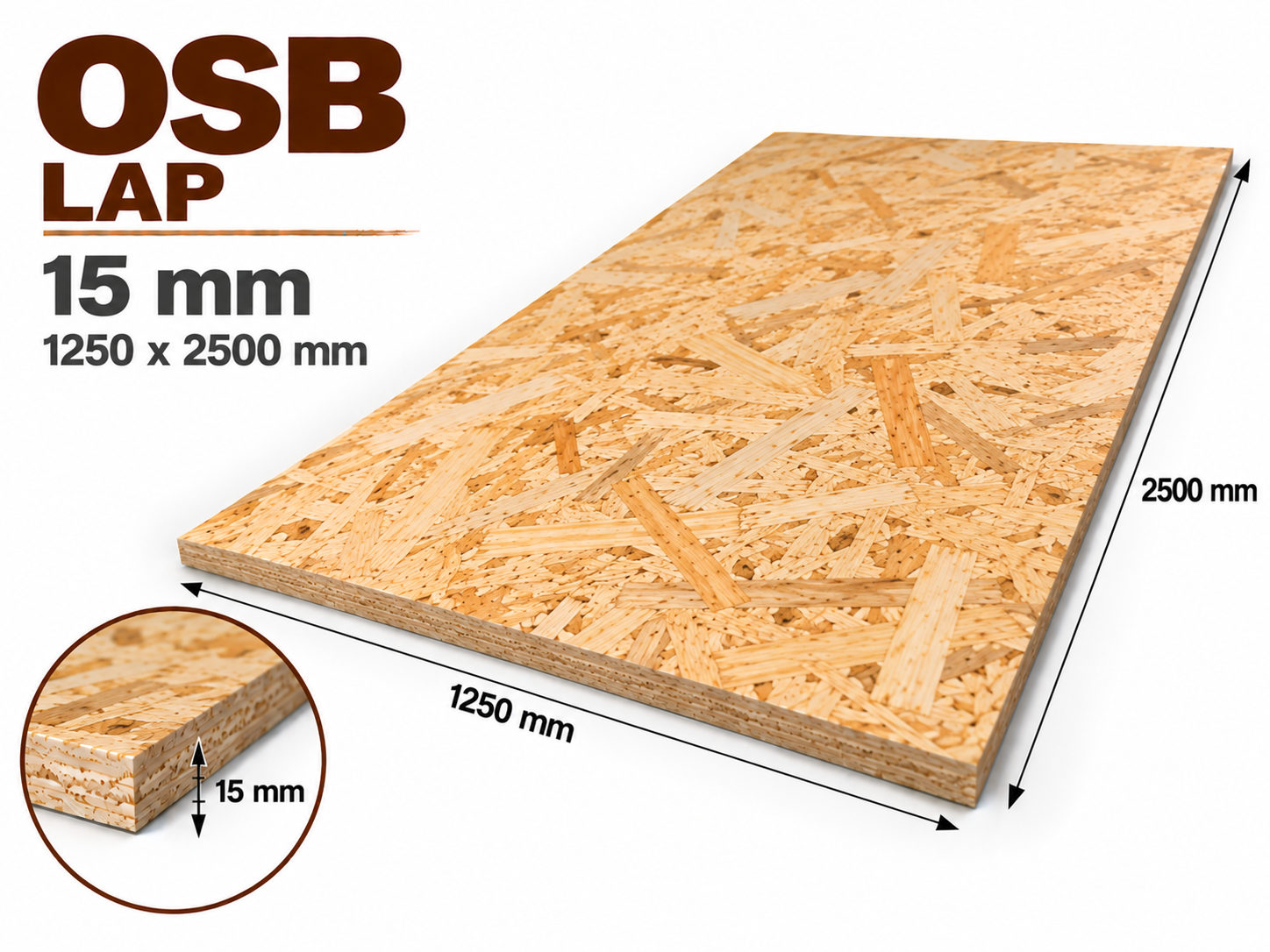 OSB-3 15 mm 1250×2500 mm