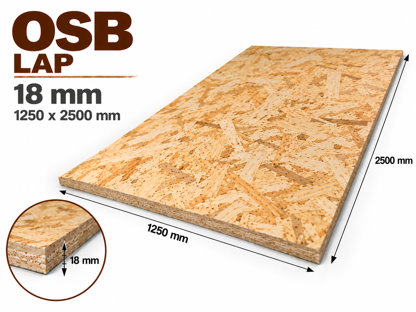 OSB-3 18 mm 1250×2500 mm