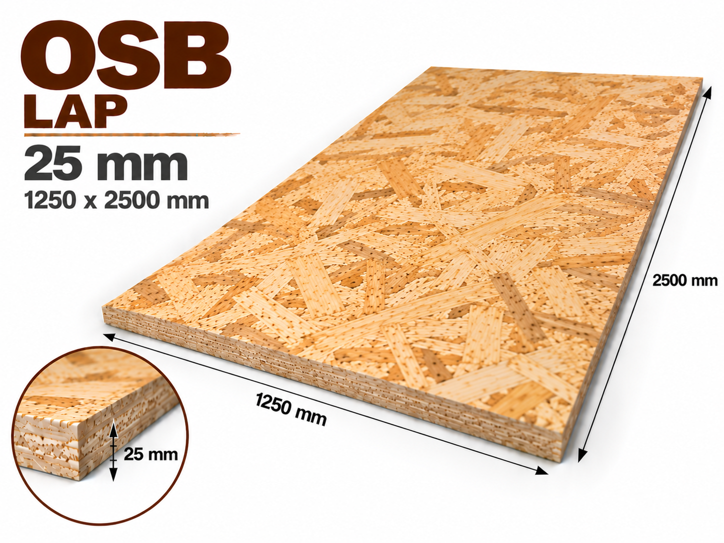 OSB-3 25 mm 1250×2500 mm