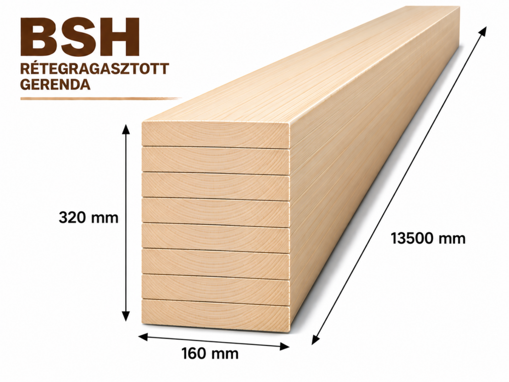 Luc BSH látszó 160x320x13500 mm