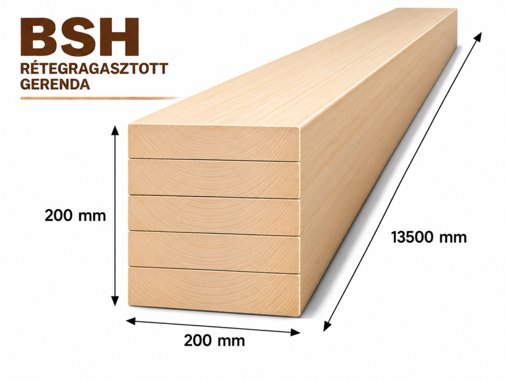 Luc BSH látszó 200x200x13500 mm