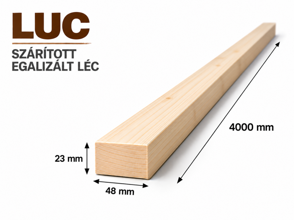 Luc szárított egalizált léc 23x48x4000 mm III/IV