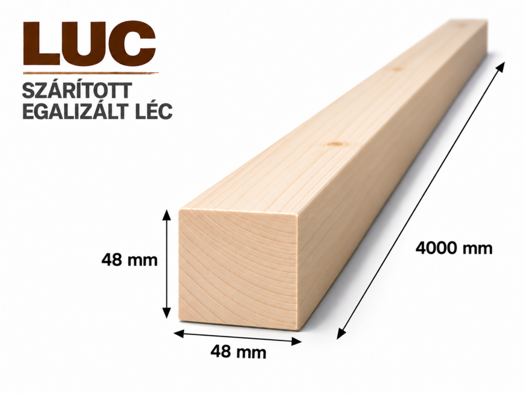 Luc szárított egalizált léc 48x48x4000 III/IV