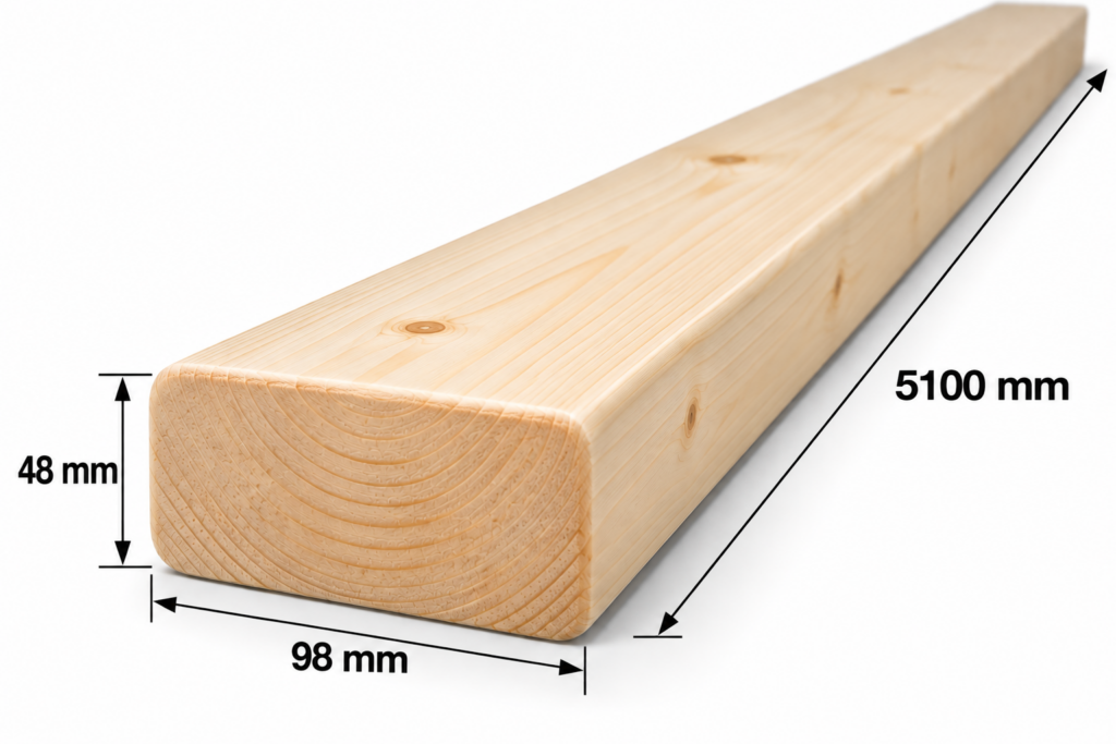 Finn luc szárított gyalult padló 48x98x5100 mm C24
