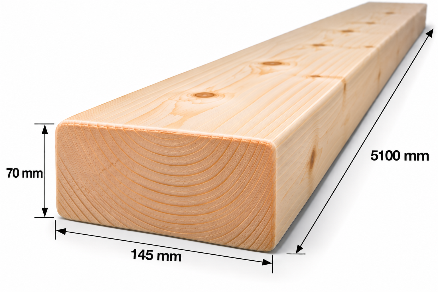 Finn luc szárított gyalult szarufa 70x145x5100 mm C24