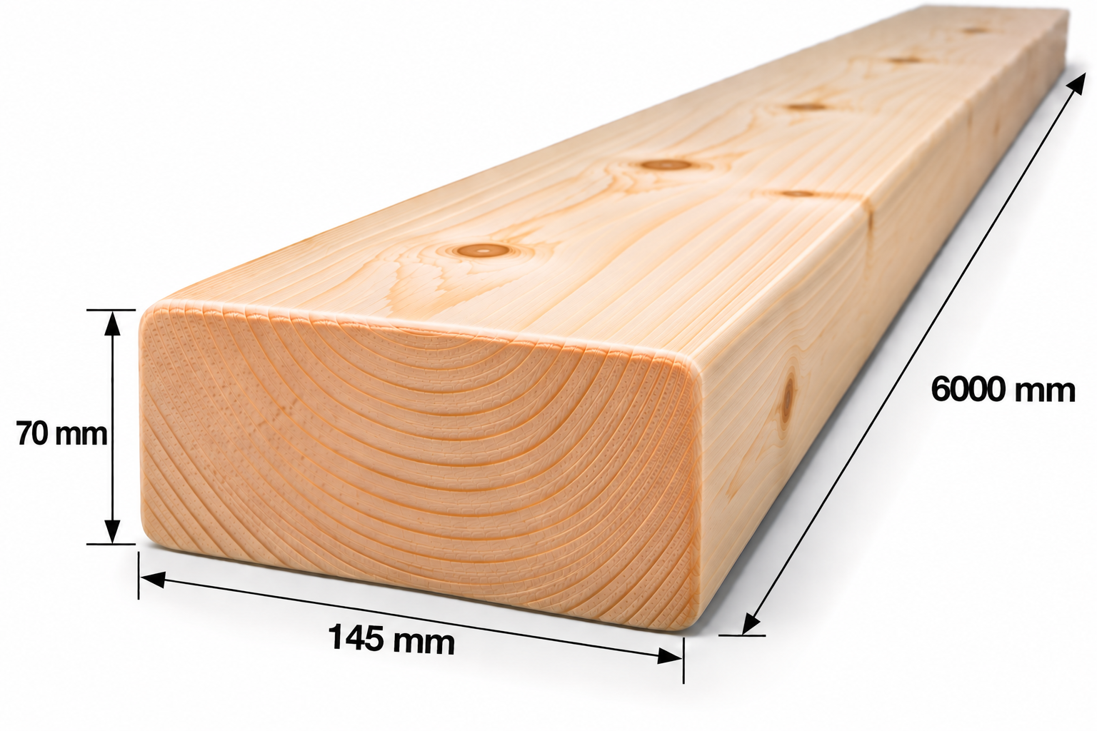 Finn luc szárított gyalult szarufa 70x145x6000 mm C24
