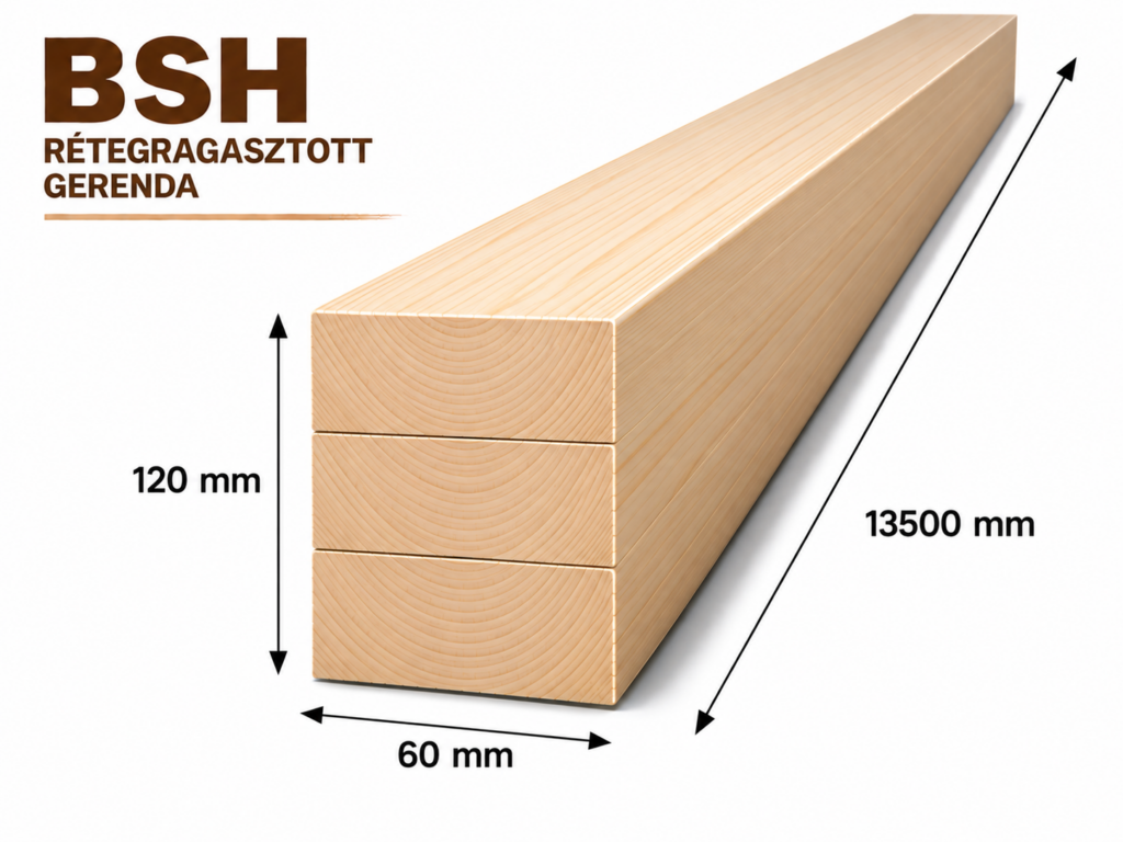 Luc BSH látszó 60x120x13500 mm