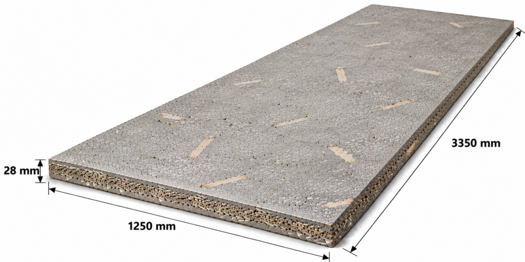 Betonyp lap 28 mm 1250x3350 mm