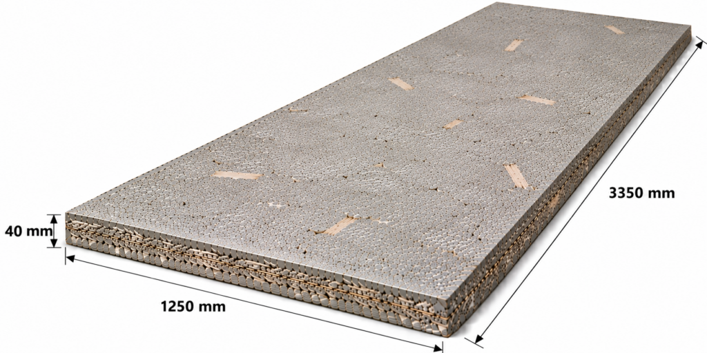 Betonyp lap 40 mm 1250x3350 mm