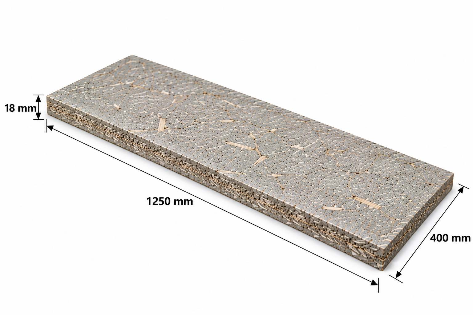 Betonyp lap 18 mm 400×1250 mm